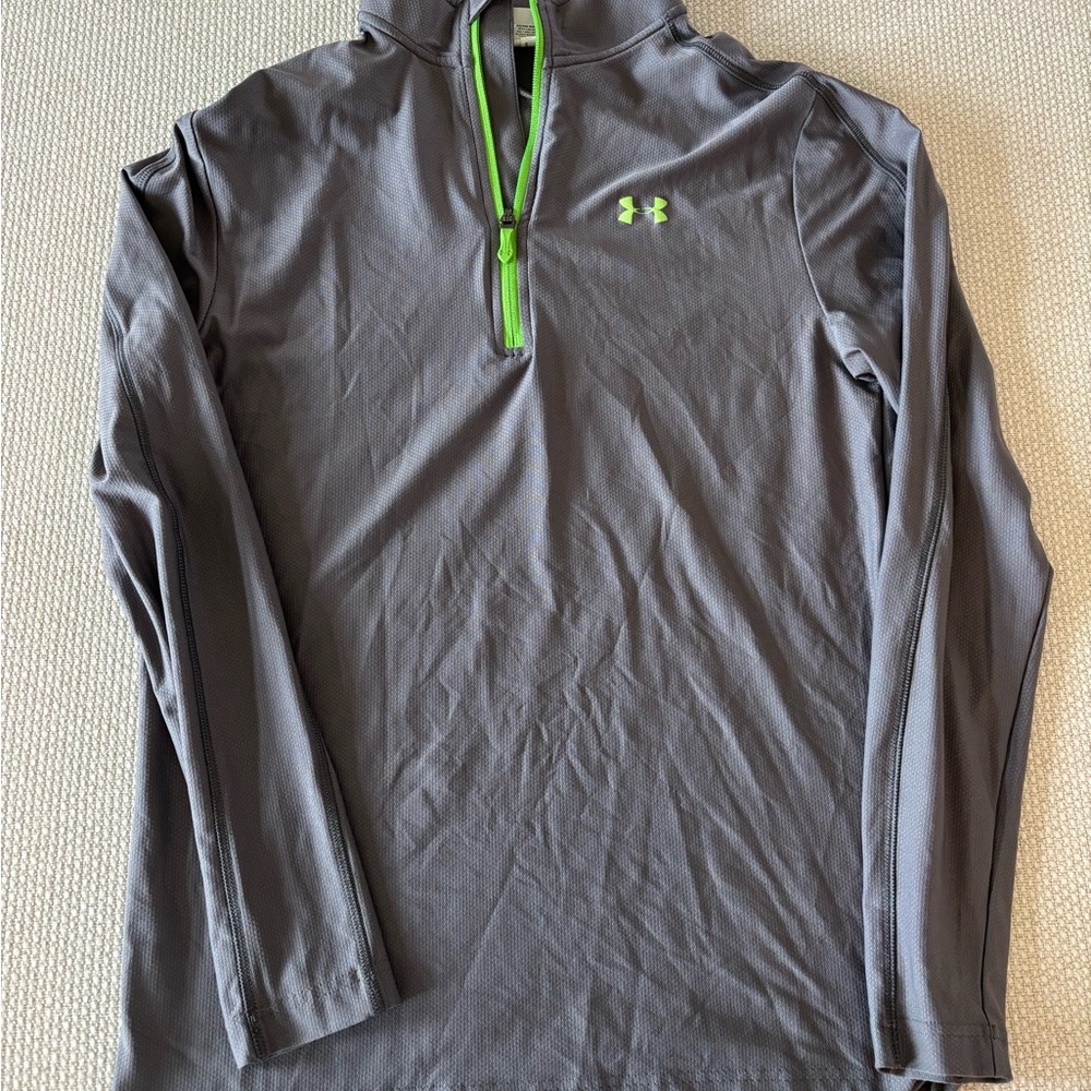 Under Armour Gray and Green Long Sleeve Top